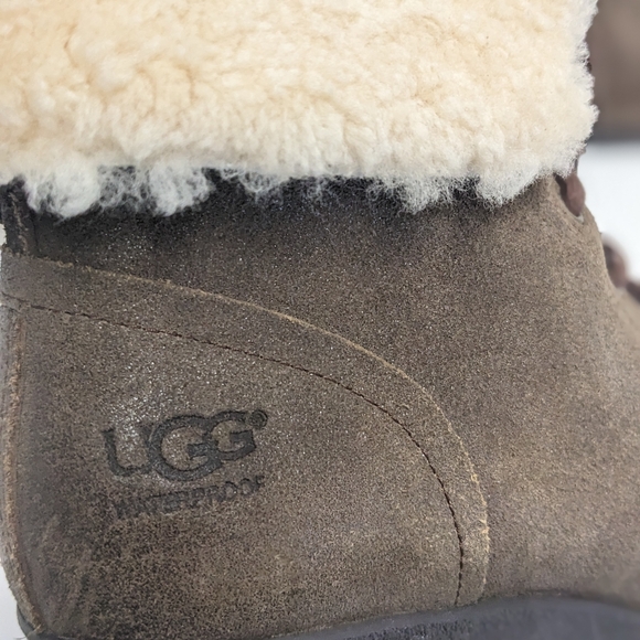 UGG Waterproof Leather Wedge Boots - Picture 6 of 16